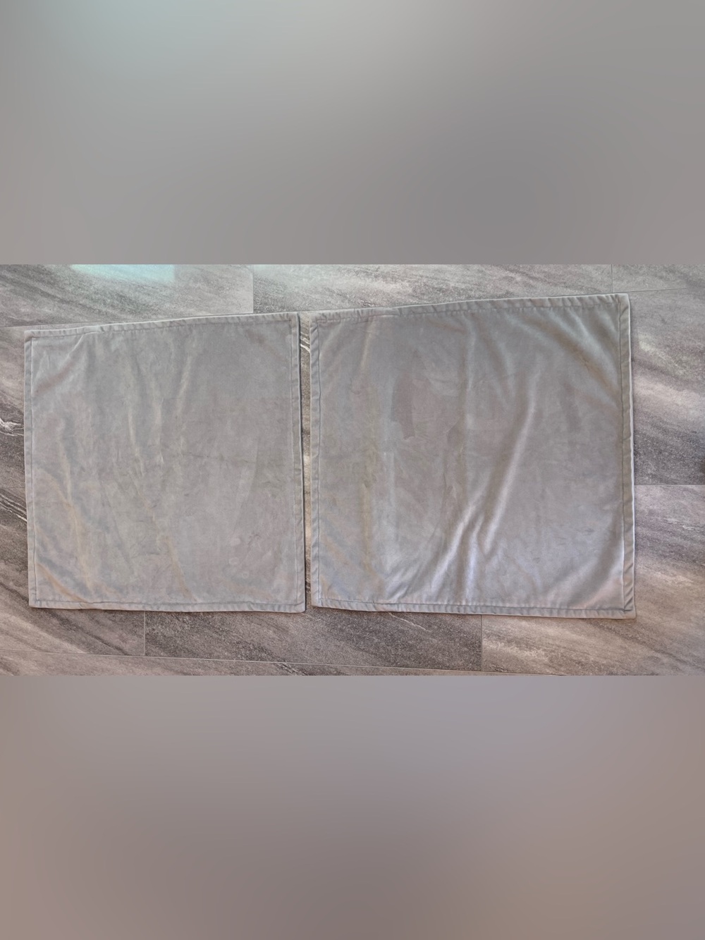 Lot of 2 Velvet Euro Square Pillow Shams Cover Grey Size 20x20